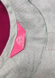 Light Green Zari Work Kurti