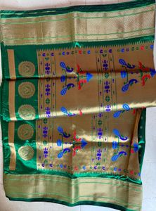 Unused Green Paithani saree