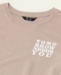Beige &#39;Tomorrow Needs You&#39; Sweatshirt
