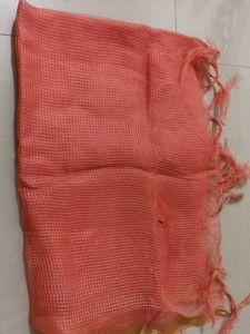 Peach Net Dupatta