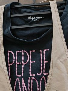 Cute Khaki Pinafore Dress