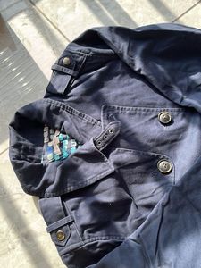 Navy Blue Double-Breasted Coat