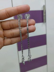 Dangling Silver Star Earrings
