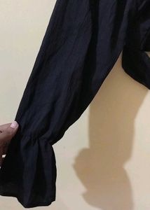 Chic Black Tie-Waist Top