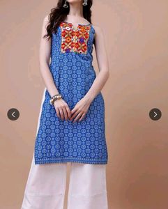 Blue cotton Kurta Set
