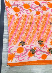 American Crep Febric Beautiful Printed Saree