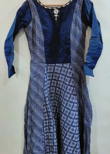 Blue Anarkali Full Length Dress with Duppata Women