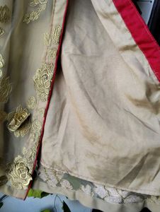 golden partywear kurta with churidar