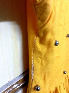 Mustard cold shoulder tunic short kurti