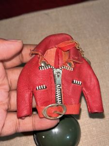 Vintage Motorcycle Jacket &amp; Helmet Keychain