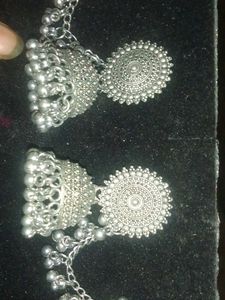 Silver Jhumka Earrings