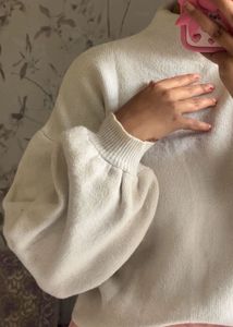 Cozy White Knit Sweater