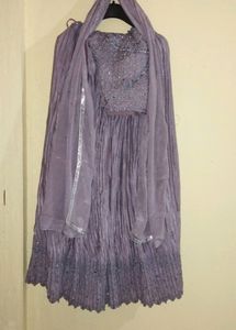 Lavender Ruffled Lehenga With Dupatta 🎀✨
