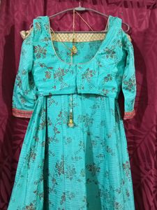 Lancha Dupatta Crop Shoulder Blause Backe Open Use Only 2,4 Time