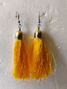Yellow Tassel Earrings..it&#39;s perfect for haldi💝😃