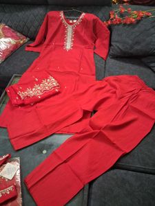 Red Kurta Set &amp; Dupatta m and L
