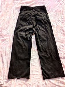 Wide Leg Black Denim Jeans (women's)