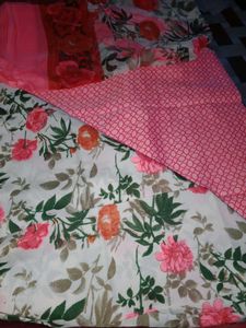 Floral Crepe Dress Material