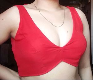 Deep V Neck Backless Blouse