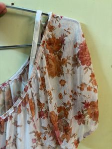 Floral Chiffon Off-Shoulder Top