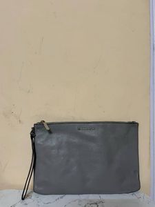 Michael Kors Gray Pebbled LeatherWristlet Large