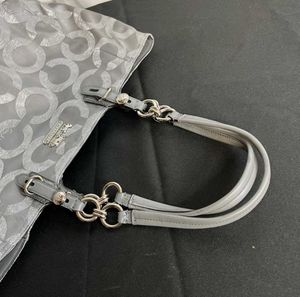 Coach silver gray Mia tote
