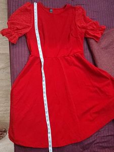 Red Knee Length Dress