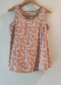 Price Dropped!! Beige Polyester Sleeveless Top.