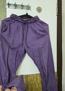 Purple Casual Pants