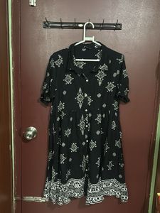 Patterned Black Dress
