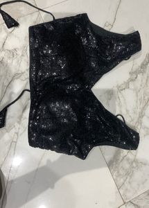 Draped Ruffle Saree With Sequin Blouse