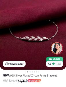 92.5 Sterling Silver - Giva Fern Bracelet