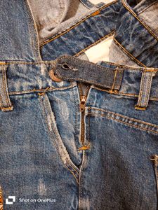 Denim Dungaree Shorts