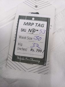 N@53 Size-30 White High-Waisted Jeans