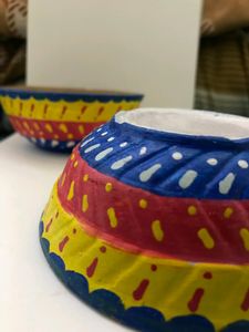 Combo Of 6 Mud  Bowls , Plates , Chutney Bowl