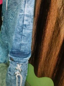 Acid Wash Denim Joggers