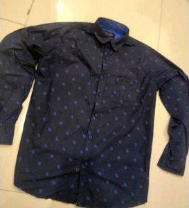 navy blue thrifted shirts for men
