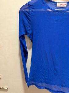 Beautiful Blue Mesh Top