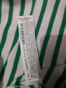 ZARA green Striped Tee