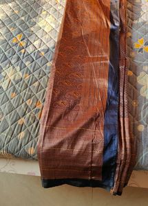 Purple Banarasi Silk Saree With Blouse