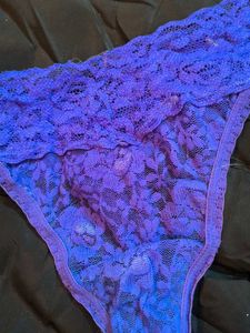 Purple Lace Thong with Rhinestone