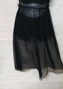 Black Polka Dot Mesh Dress S To M Size