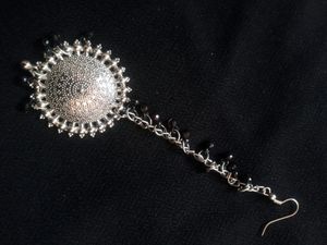 OXIDISED SILVER PLATED BAHUBALI EARRING
