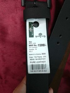 Woodland Black Leather Belt