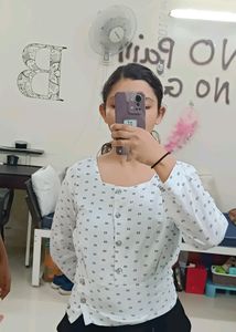 ➡️White Full Sleeve Summer Top⬅️