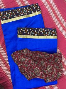 Blue Floral saree with blouse
