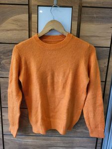 coral orange woolen top
