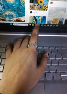 Stackable Squiggle With Plain Adjustable Ring