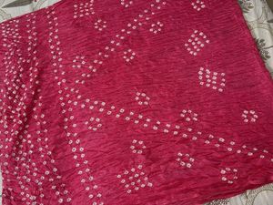 Pink Bandhani Silk Dupatta