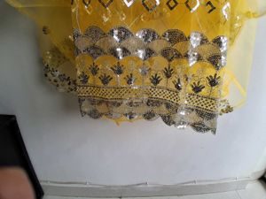 Elegant Yellow Net fabric with duppta